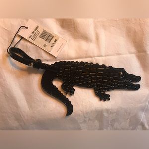 Brahmin Crocodile Black Luggage Tag